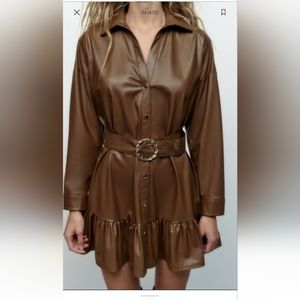 ZARA faux leather short dress